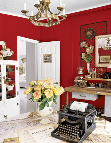 Red Room traditional home office