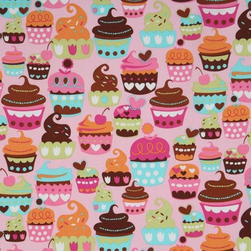 pink Michael Miller fabric Sweet Treats cupcakes  fabric