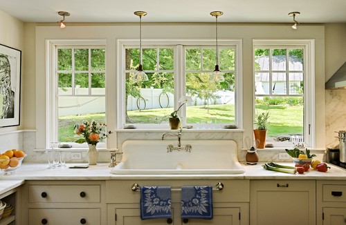 vintage traditional kitchen & Smith Vansant  by design   architect burlington cabinets window