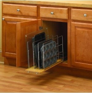 9 Knape & Vogt TDRO Tray Divider Roll-Out - Wood-Wire - Frosted Nic  cabinet and drawer organizers