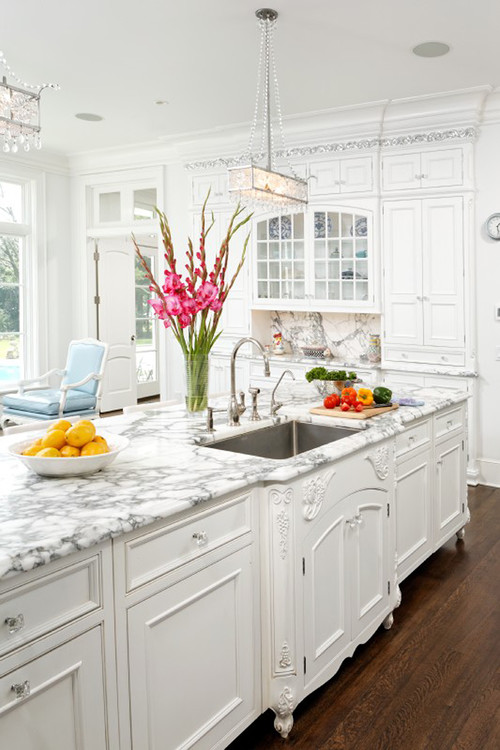 elegant white kitchen cabinets