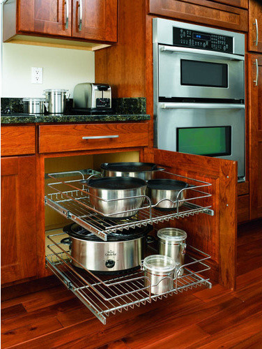 Rev-A-Shelf In-Cabinet Chrome Cabinet Organizer modern cabinet and drawer organizers