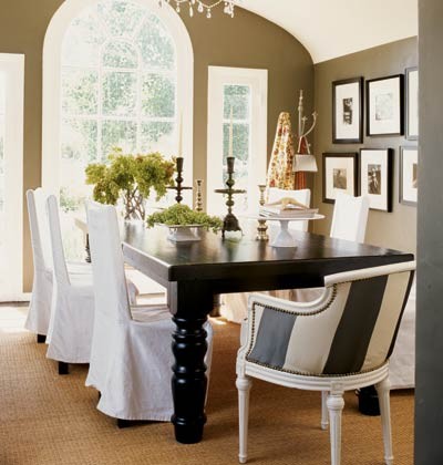 Black & White dining room traditional dining room