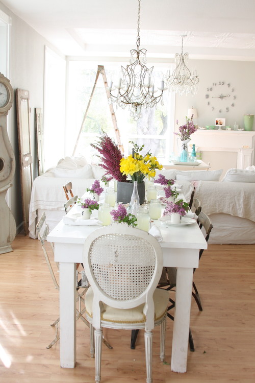 Dreamy Whites eclectic dining room
