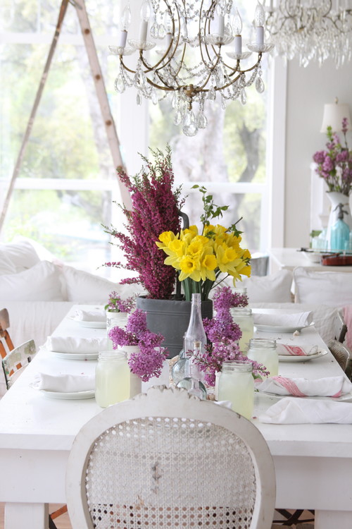 Dreamy whites eclectic dining room