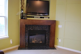 Modern Fireplace Remodel modern family room
