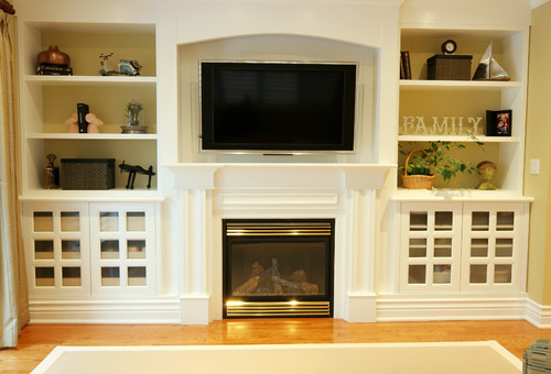 Fireplace with TV Built in Wall Units