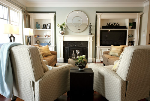 traditional family room by Jennifer Brouwer