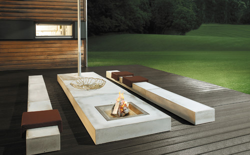 Cementum Outdoor Collection with Fireplace modern patio