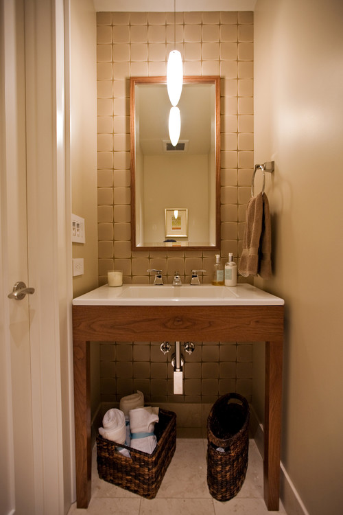 small bathroom design in former closet by Bay Area remodeling contractor modern powder room