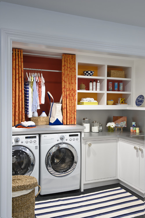 Cheery Laundry Room eclectic laundry room