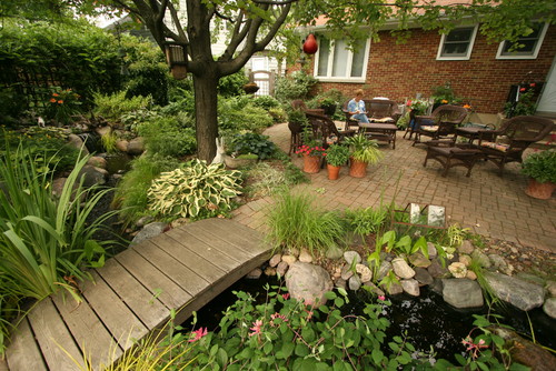 Outdoor Living with Water Gardens traditional landscape