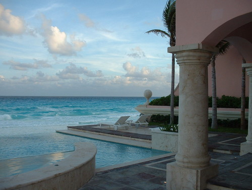South east view. With waves. tropical pool