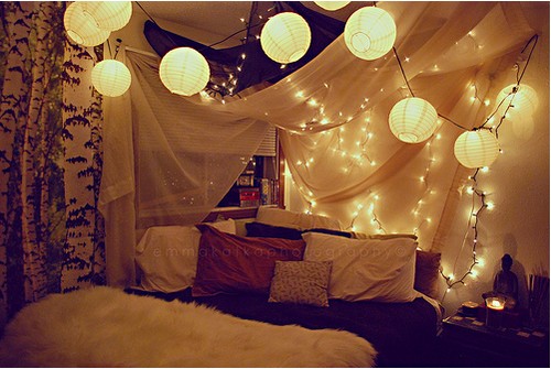 lanterns eclectic bedroom