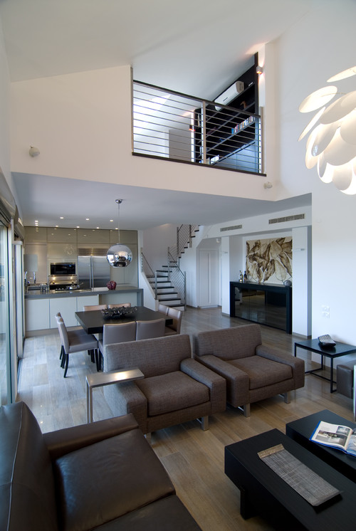 an urban penthouse modern living room