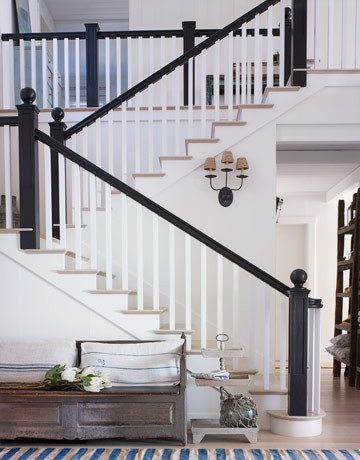 Stairs In White California  Beach House traditional 
