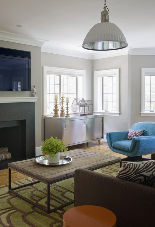 Eclectic Modern Tudor Family Room eclectic family room