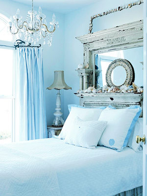 Blue eclectic bedroom