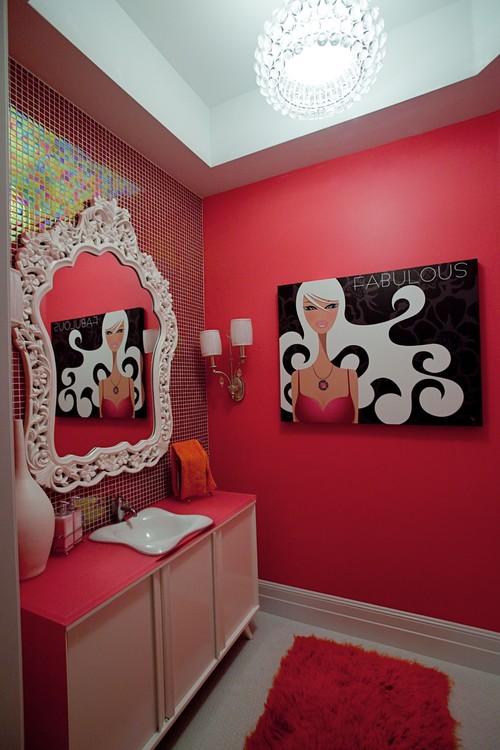 Pink Glam Bathroom eclectic bathroom