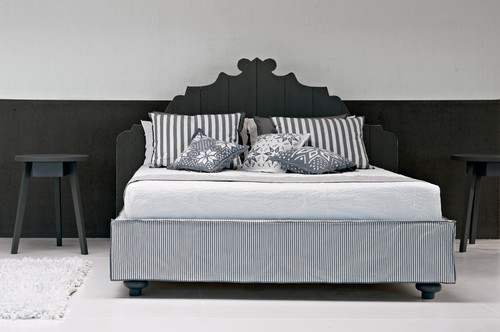 Gray Bed 08014 eclectic bedroom