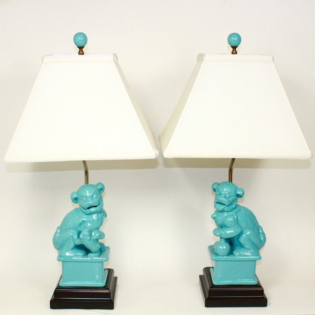 Japanese Table Lamps on Turquoise Foo Dog Lamps   Asian   Table Lamps     By Furbish