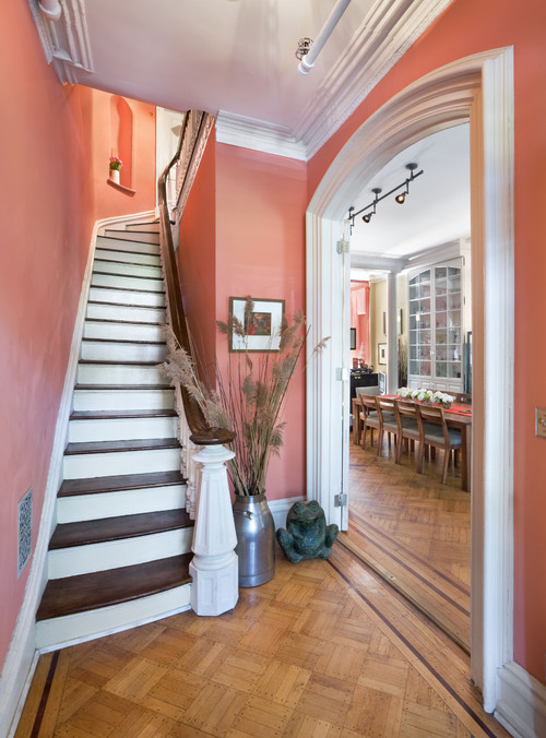 Foyer, Historic Townhouse, Brooklyn, New York traditional staircase