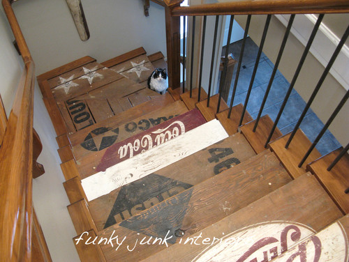 Funky Junk Interiors eclectic staircase