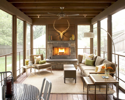 Three Season Porch with Fireplace
