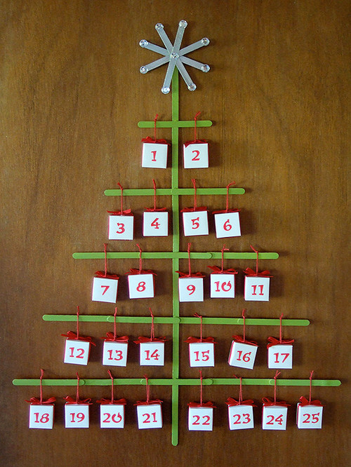 Christmas tree advent calendar contemporary family room