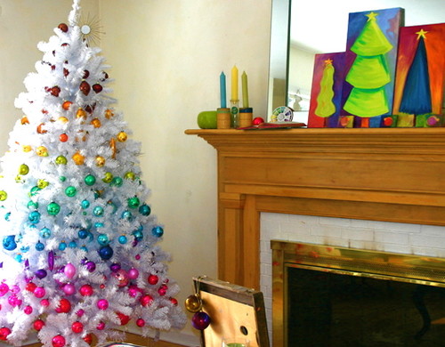 Chromatic Christmas eclectic family room