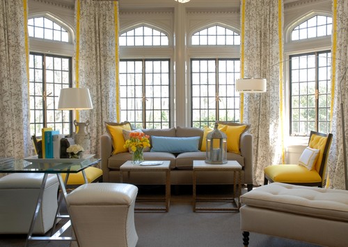 Pleasing Color Schemes: Yellow, grey, white and taupe ...