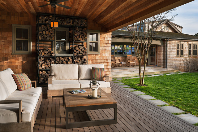 eclectic porch by Sandvold Blanda Architecture + Interiors LLC