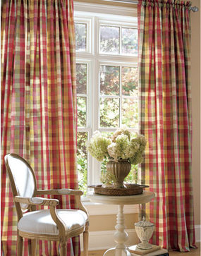 Rod Pocket Curtains, Drapes, Moire Plaid Curtains traditional curtains