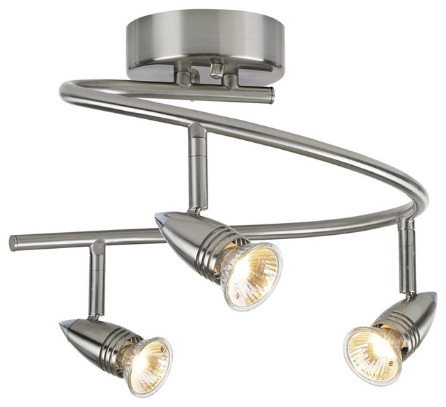 Contemporary Pro Track® 150 Watt Three Light Spiral Ceiling Light Fixture Contemporary Track