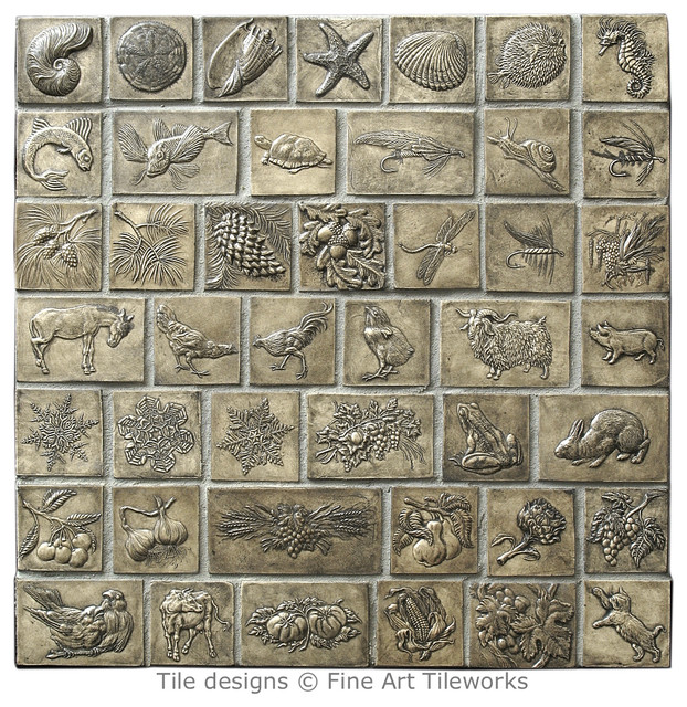 Hand pressed 2" deco tiles Traditional Tile portland by Fine