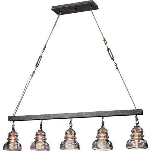 Troy Lighting F3138 Menlo Park 5 Light Linear Chandelier Rustic