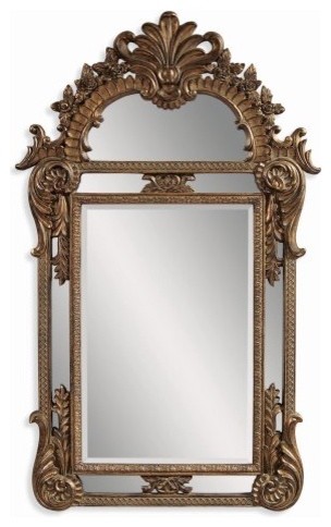  Gold Ornate Oversized Mirror - 41W x 67H in. traditional-mirrors