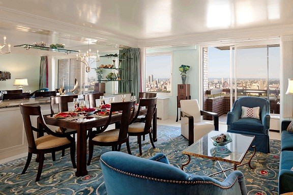 New York with a View of Central Park traditional-dining-room