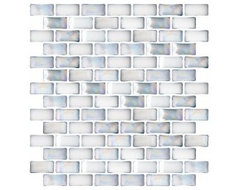 Glass Tile - 3/4 Inch Curved Light Blue Glass Subway Tile contemporary kitchen tile