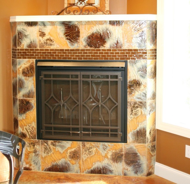 FLOOR360 - Contemporary Flair Fireplace eclectic-living-room