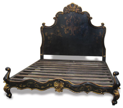 Black baroque bed Very valuable black baroque bed with