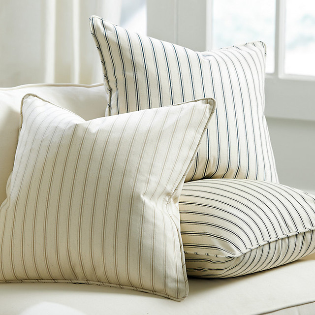 Vintage Ticking Stripe Pillow Cover - Farmhouse - Decorative Pillows - by Ballard Designs