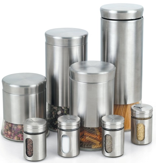 Piece Canister and Spice Jar Set - Contemporary - Kitchen Canisters ...