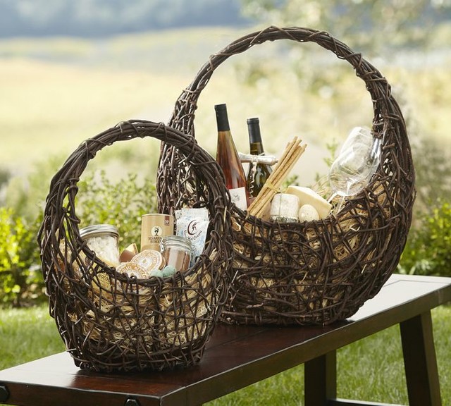 Grapevine Basket Contemporary Baskets by Pottery Barn