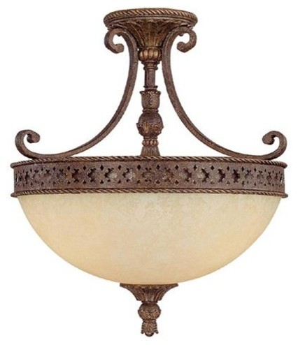 Capital Lighting 3658CU 3 Light Semi-Flush Fixture Squire Collection flush-mount-ceiling-lighting
