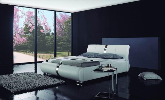 Regina Modern Leather Bed Frame  Contemporary  Beds  los angeles 