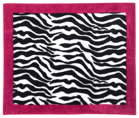 black and pink zebra rug