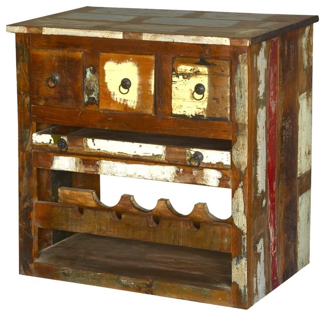 Whitney Rustic Reclaimed Wood Wine Bar Eclectic Wine And