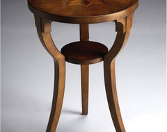 Butler Round Accent Table - Olive Ash Burl modern-side-tables-and-end-tables