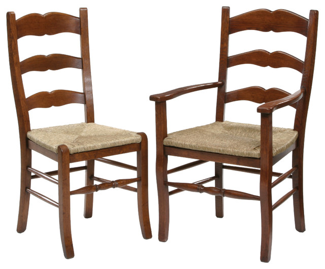 French Country Ladder Back Dining Chairs